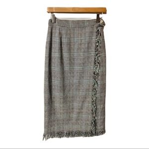 Fenwick vintage houndstooth plaid blanket wrap